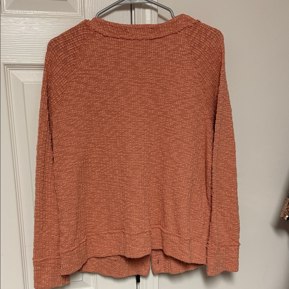 Vince Camuto Cozy V-Neck Button Cardigan Sweater - Rust - Picture 4 of 4
